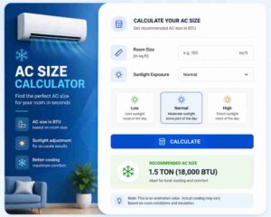 AC Size Calculator - SIdz Cool Care